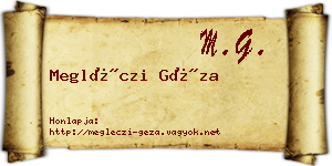 Megléczi Géza névjegykártya